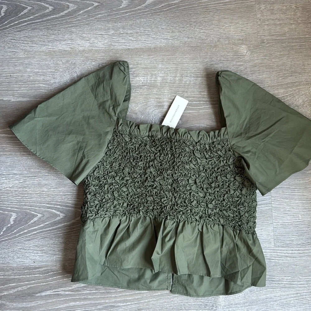 NEW Anthropologie Mare Mare Smocked Bow Top Small - Picture 6 of 7